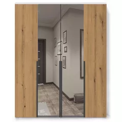Dulap Fabrik Home Linia 1600 c зеркалами до пола, белый ясень/дуб эвок