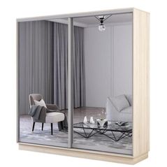Шкаф Mobildor-Lux Fox uși glisante din oglinzi (220x60x210H cm) Sonoma