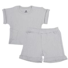 Детская одежда Minikin 25062080 Naturelle Комплект футболка и шорты р-р80, серый светлый, унисекс