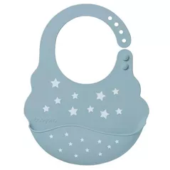 Bavețică BabyOno 0829/05 Baveta din silicon cu incuietoare reglabil albastru