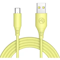 Кабель для моб. устройства Tellur TLL155400 Cable silicone USB to Type-C, 3A, 1m, yellow