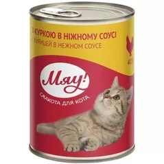 Hrană pentru animale de companie Мяу! 24230918 Hrană umedă pentru pisici adulte, pui în sos delicat, 20x415 g