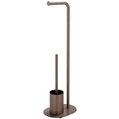 Accesoriu pentru WC Bisk 08619 Suport stationar p/u hirtie igienica cu perie WC (aur-roz)