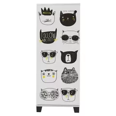 Raft pentru încălțăminte Trendy Pisicile Filinta, Albe 50x127x38cm