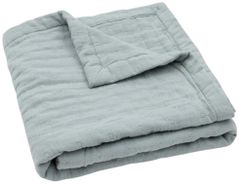 Lenjerie de pat pentru copii Jollein 521-511-68084 Paturica din muselina Jacquard Sea Green, 75x100cm