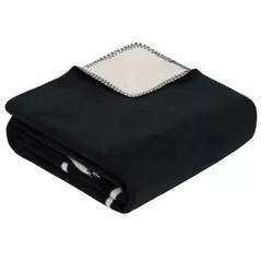 Textile de casă Ibena 3034/800 Jacquard Decke Nanaimo Black/white