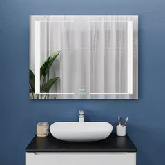 Oglindă baie Bayro Sirius 1000x800 LED 3C touch c подогревом, часами и термометром