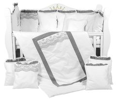 Lenjerie de pat pentru copii PernaMea Set lenjerie 8 piese Royal Gri (PM.101611/1)
