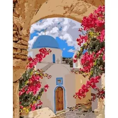 Картина по номерам Strateg 57257 Strazile din Santorini 40x50cm