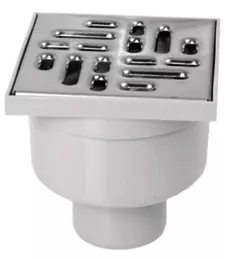 Trap de duș ZMM Maxpol 18452 Sifon de pardoseala PP D.50 vertical (gri) cu grila inox (100x100x120mm) 2155