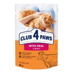 Корм для питомцев CLUB 4 PAWS 24230969 Plic pisici vitel in sos 24x85g