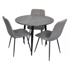 Комплект стол и стулья Evelin di Costacurta стол DT-404-6B + 3 стула YTC-078B Bjorn-13 (Grey)