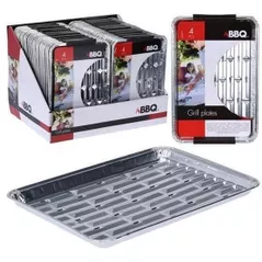 Товар для пикника BBQ 41492 Формы алюминиевые 4шт, 24x16x1.5cm