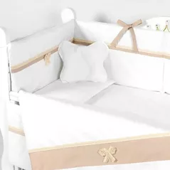 Lenjerie de pat pentru copii PernaMea Set lenjerie Elegance bej 8 piese (PM.100260)