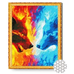 Картина по номерам Art Gallery GA82035 Mozaic cu diamante 40x50cm Lupii ying-yan