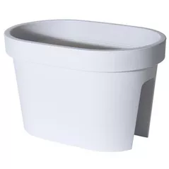 Decor pentru grădină ProGarden 50651 Вазон для цветов с выемкой на перила 40x27x25cm, белый