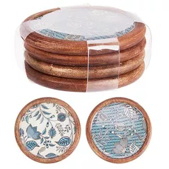 Аксессуар для кухни H&S 18386 Blue Decal, suporti pentru vase fierbinți, 4buc, D10cm, mango