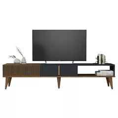 Comodă TV Trendy Milan Alt, Nuc, Antracit