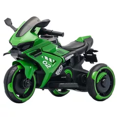 Mașină electrică pentru copii Richi (RTW8) Motocicleta verde pe acumulator pentru copii (29631)