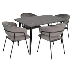 Set masă și scaune Evelin di Costacurta стол DT-405-6B + 4 стула YTC-097B Dark grey