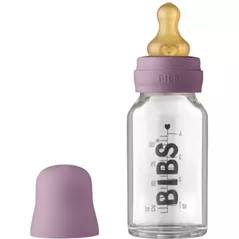 Поильник BIBS 5013300 Biberon din sticla Mauve cu tetina din latex 0+ luni, 110ml