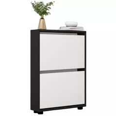 Raft pentru încălțăminte Mobildor-Lux Leo Slim 100x16x86H cm Anthracite/White