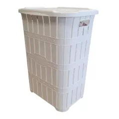 Coș pentru rufe Hydro S Bambus Alb 0432711