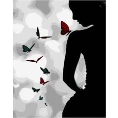 Картина по номерам Strateg R 8 /23 (DY035)(35477) Figura cu fluturi, 40x50 cm