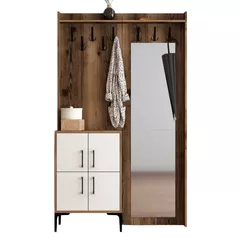 Mobilă pentru antreu Trendy Berlin BC, Nuc, Alb 120x200x35cm (GTR001353)