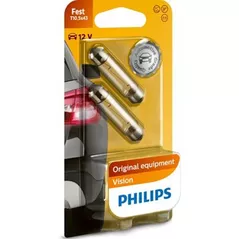 Автомобильная лампа Philips 12866B2 C10W 12V 10W SV8.5 T10,5X42 Blister (2шт.)