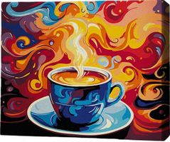 Tablou pe numere BrushMe RMGB020FC 30x40сm (pânză neagră/fără cutie) Aroma dimineții