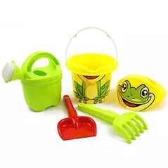 Игрушка для песочницы Promstore 45048 MerConser Набор игрушек для песка в ведерке Лягушонок 5ед 23cm