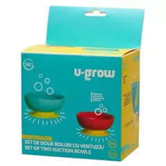 Посуда для кормления U-Grow UG-BOL2X340 Set 2 Boluri cu Ventuză, 340 ml