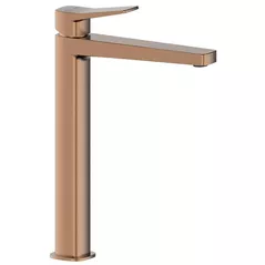 Смеситель для умывальника kfa armatura Malaga PVD розовое золото (123999)