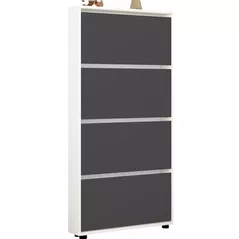 Полка для обуви Mobildor-Lux Leo Slim 70x16x164H cm White/Anthracite