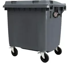 Coș de gunoi Uniplast 37224, 1100 L, plastic pe roti (gri inchis) HE