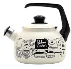Чайник Metalac 57031 Ceainic emailat Retro D20cm, 2.5L, maner bachelit, cu fluier