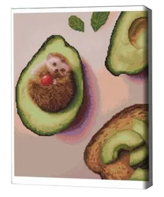 Tablou pe numere BrushMe DBS1214FC Mozaic cu diamante 40x50сm (fără cutie) Toast cu avocado, Lucia Heffernan