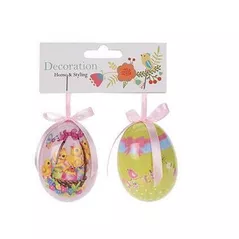 Декор Promstore 16890 Набор пасхальный подвесной Яйцо 2шт, 6Х4cm, роспись