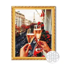 Картина по номерам Art Gallery GA80318 Mozaic cu diamante 40x50cm Sampanie la Paris