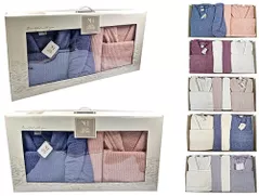 Textile de casă Promstore 57080 Set de baie NewHome Alfa: 2 halate, 2 prosoape 50x90+2buc, 90X150cm, Damson Cream