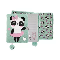 Carnet St.RIGHT 57887 Agenda cu lacat, A5, 96foi, 3D Panda ballerina, coperta plus