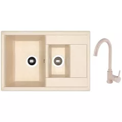 Мойка кухонная со смесителем Dr.Gans Astra 760K + SanDonna F 7073 bej