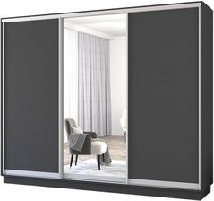 Шкаф Mobildor-Lux Раздвижные двери Fox из зеркала и ДСП (330x60x220В см) Антрацит