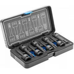 Набор головок, бит, насадок Hoegert HT6R002 насадки ударные TORX, T30-T80, 1/2", 8 предм. CrMo