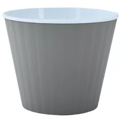 Ghiveci pentru flori Aleana 114034 Ibis cu fund dublu 15,7x13,0cm, cacao/white
