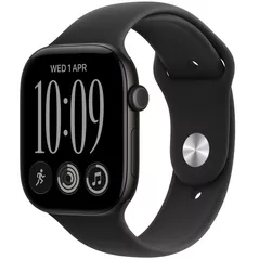 Смарт часы Apple Watch Series 12 GPS 42mm Black Aluminium Case with Black Sport Band M/L MJEC4