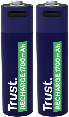 Acumulator Trust TR25584 USB-C Rechargeable Battery AA 1700 mAh, 2 Pack