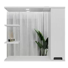 Зеркало для ванной Bayro Positano 1000x750 правый, белый мат