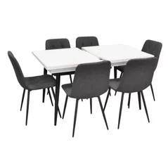 Set masă și scaune Evelin di Costacurta стол DT-433-3B + 6 стульев YTC-080B Dark grey